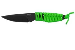 ANV Knives P100 Sleipner Cerakote, Neon Green Paracord, P100-043, Black Kydex Sheath, Cuchillo De Cuello