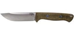 Bark River Bravo 1 A2 Rampless, Green Canvas Micarta, Funda Marrón -Tienda Barata Cuchillos BRK07 111GNC RS 01 bark river brk07 111gnc rs 01