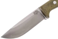 Bark River Bravo 1 A2 Rampless, Green Canvas Micarta, Funda Marrón -Tienda Barata Cuchillos BRK07 111GNC RS 03 bark river brk07 111gnc rs 03