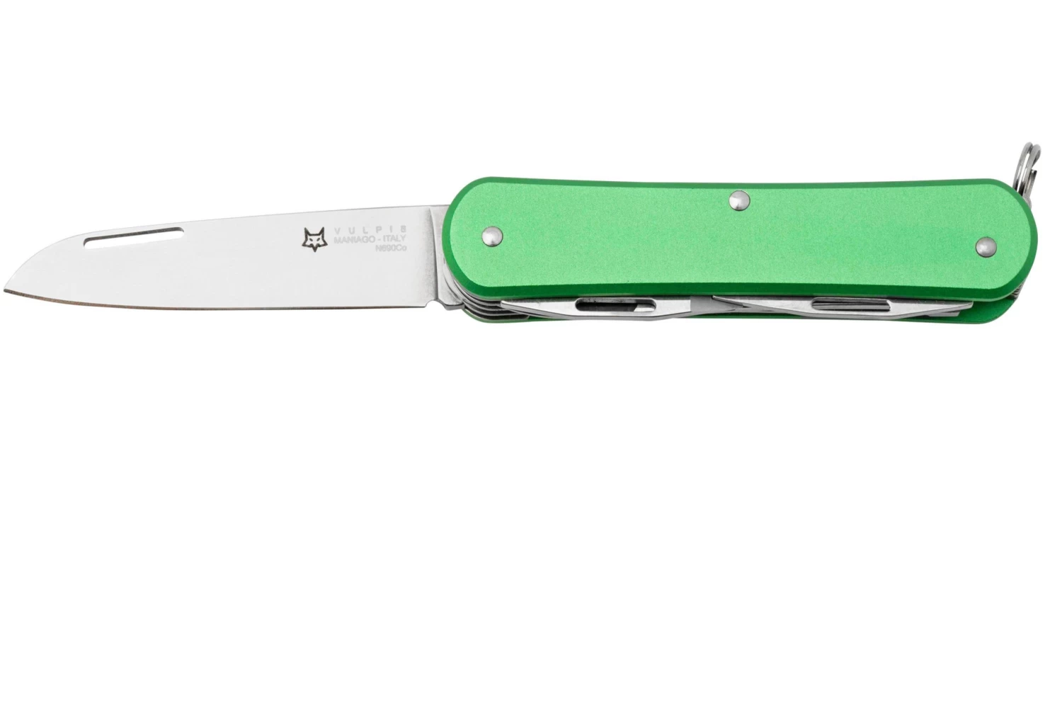 FOX Vulpis 4-Tools FX-VP130-SF5OD, N690co, Aluminium OD Green, Navaja Suiza 3 FOX Vulpis 4-Tools FX-VP130-SF5OD, N690co, Aluminium OD Green, Navaja Suiza
