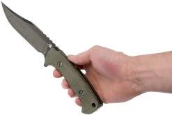 Rick Hinderer Ranch Bowie Green Canvas Micarta, DLC Stonewashed, Cuchillo Bowie -Tienda Barata Cuchillos HRK TRB DLC GM 06 rick hinderer knives