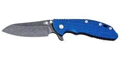 Rick Hinderer XM-24 4" Gen6 Sheepfoot 20CV, Battle Black, Blue/Black G10 Navaja