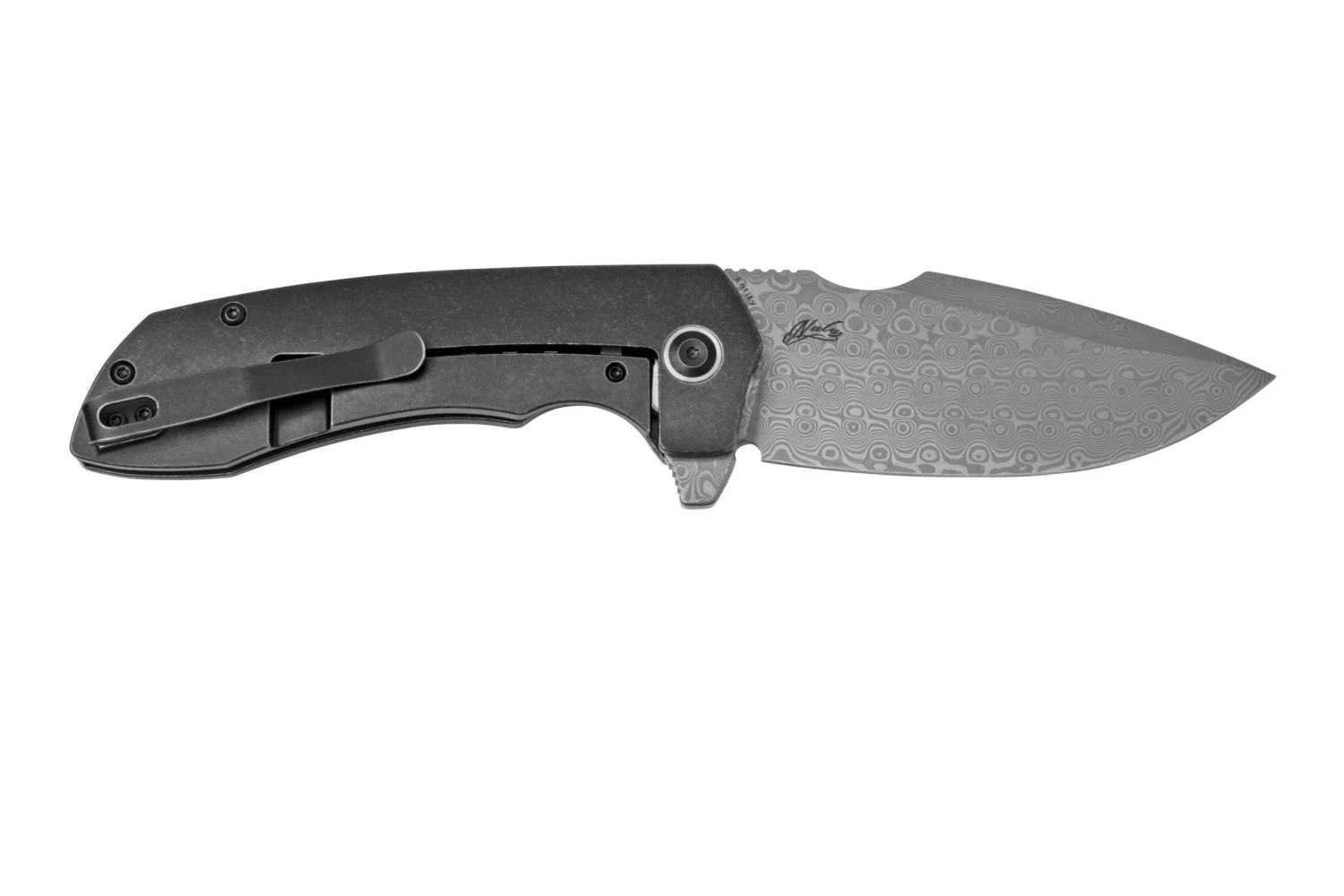 Kansept Entity K1036A3 Damascus, Black Titanium Navaja, Diseño Nalu Knives 4 Kansept Entity K1036A3 Damascus, Black Titanium Navaja, Diseño Nalu Knives - Imagen 2