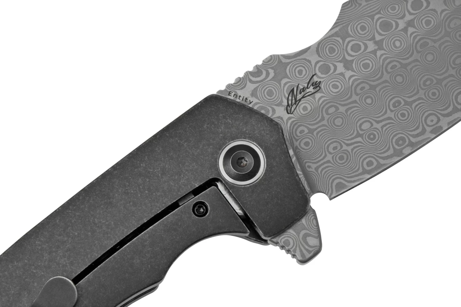 Kansept Entity K1036A3 Damascus, Black Titanium Navaja, Diseño Nalu Knives 7 Kansept Entity K1036A3 Damascus, Black Titanium Navaja, Diseño Nalu Knives - Imagen 5