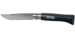 Opinel Navaja No. 08RV Black, Acero Inoxidable, Longitud De La Cuchilla 8,5 Cm