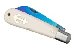 Otter Anchor Knife 173 KN M.L Large Blue Carbon, Bone, Brass Anchor, Navaja -Tienda Barata Cuchillos OR173KNML 04 otter