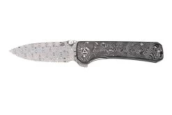 QSP Knife Hawk QS131-Q Damascus, Aluminum Foil Carbonfiber Navaja