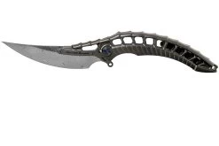 Rike Knife Alien4 Acero De Damasco Dark Grey Navaja
