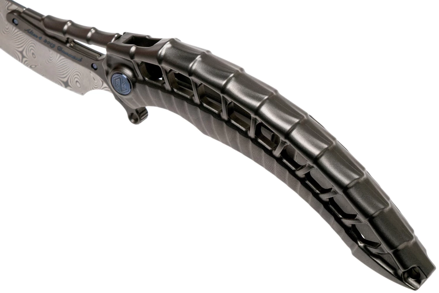 Rike Knife Alien4 Acero De Damasco Dark Grey Navaja 9 Rike Knife Alien4 Acero De Damasco Dark Grey Navaja - Imagen 7