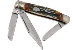 Rough Ryder Stockman Cinnamon Stag RR2160 Damascus Navaja Slipjoint