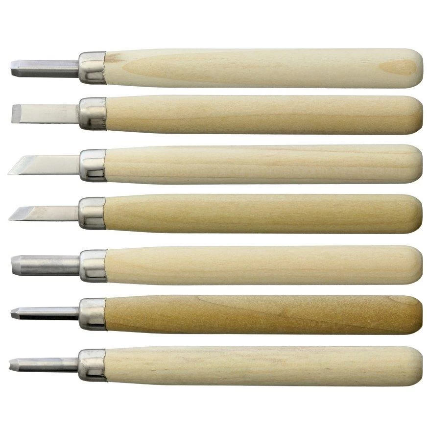 Yoshiharu L-7 Maruichi Cuchillos Japoneses Para Tallar Madera, Juego De 7 Con Baren 3 Yoshiharu L-7 Maruichi Cuchillos Japoneses Para Tallar Madera, Juego De 7 Con Baren