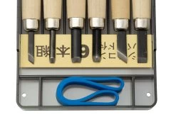 Yoshiharu KL-6 Maruichi Cuchillos Japoneses Para Tallar Madera, Juego De 6 En Estuche De Plástico -Tienda Barata Cuchillos YSH 033 03 yoshiharu
